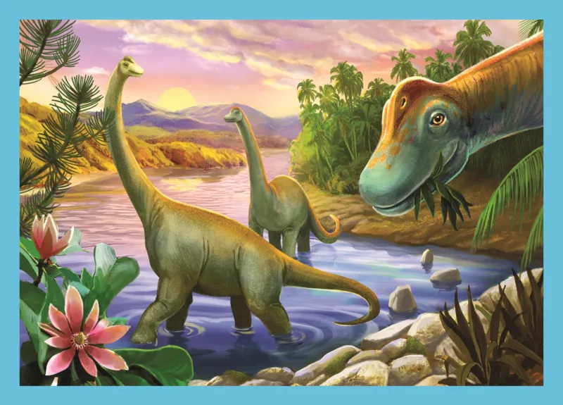 4 Puzzles - Einzigartige Dinosaurier