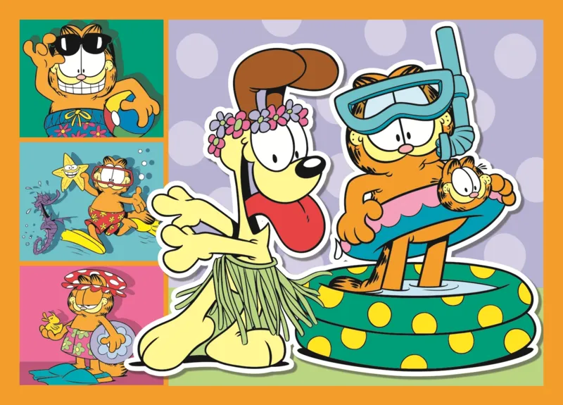 4 Puzzles - Garfield Loves Lasagna