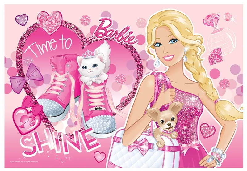 Extragroße Puzzleteile mit Pailletten - Barbie