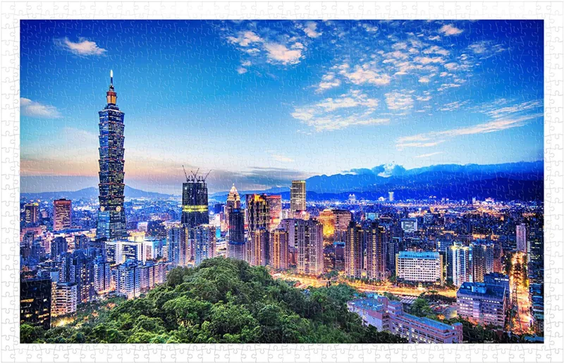 Puzzle aus Kunststoff - The Beautiful Sunset of Taipei