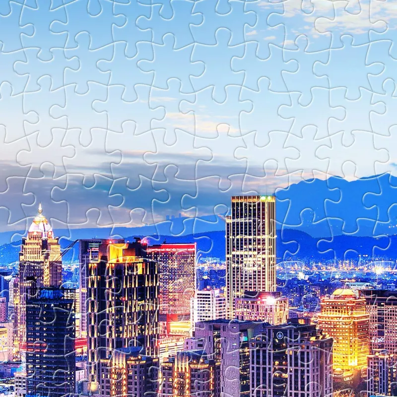 Puzzle aus Kunststoff - The Beautiful Sunset of Taipei
