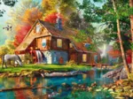 Wassermühle im Herbst
