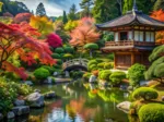 Schöner japanischer Garten