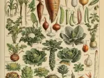 Abbildung aus dem Larousse pour Tous: Gemüse und Gemüsepflanzen, 19. Jahrhundert