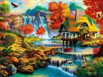Country House by the Water Fall
