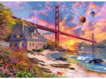 Wooden Puzzle - Sunset at Golden Gate