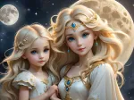 2 Puzzles - La Lune et le Soleil - Collection Mère et Fille