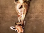Mutter- und Babygiraffe