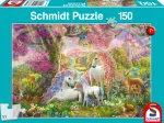 Einhornfamilie im Blütenwald