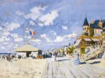 Handgeschnittenes Holzpuzzle - Sur Les Planches De Trouville, Claude Monet