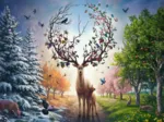 Der Magische Hirsch und die Vier Jahreszeiten