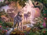 Wolfsfamilie im Sommer