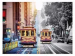 Puzzle aus Kunststoff - Cable Cars on California Street, San Francisco